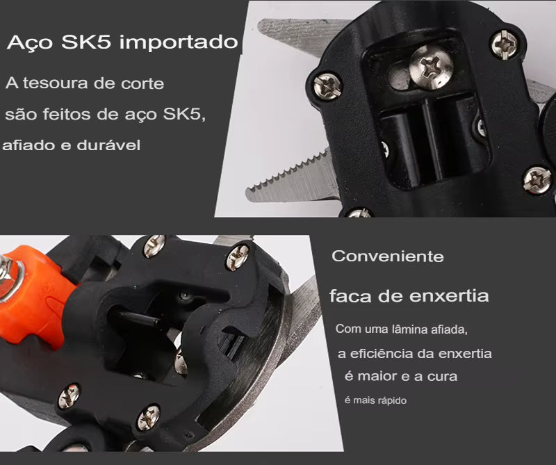 Alicate de Enxerto Pruner Ferramenta De Jardim, Cortador De Filial, Secateur Poda, Plant Shears Caixas, Fruit Tree Scissor, Chopper, Corte