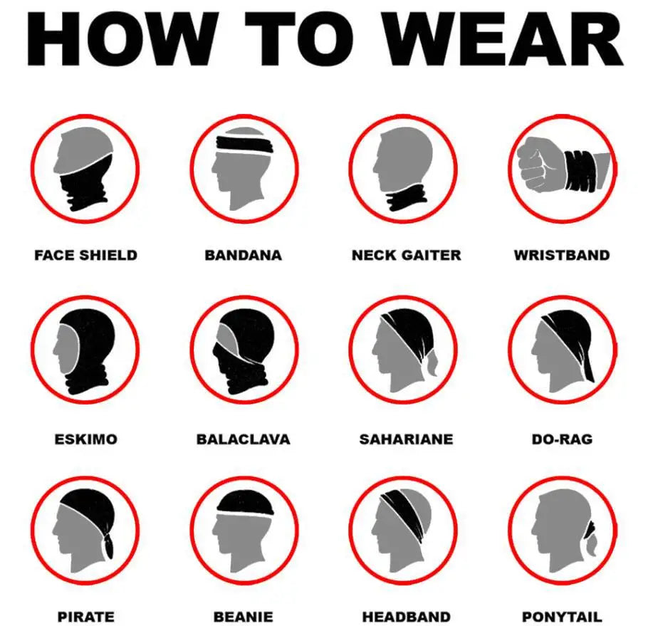 Balaclava Unisex Bandana, Tubo do crânio, Lenço do pescoço, Aquecedor, Tampa do rosto, Lenço de cabeça, Headband, Headwear, proteção