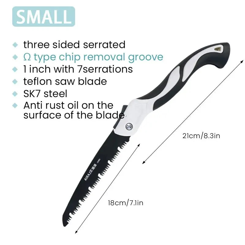AIRAJ-Woodworking Folding Saw, Prunch Saw, Helicóptero De Árvore, Ferramentas Manuais, Sharp, Multifuncional, Camping, Jardim