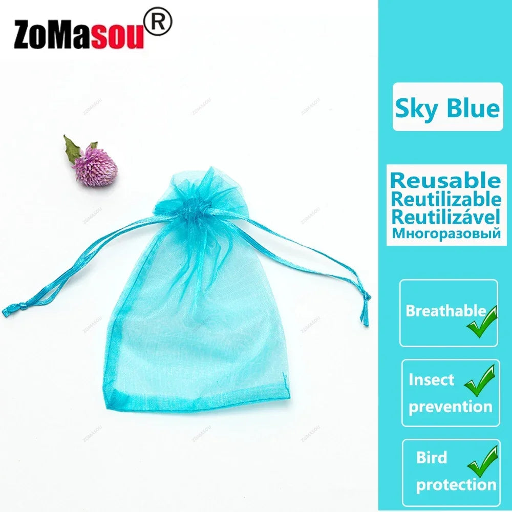 10-200 pçs sacos de proteção de frutas de plantas uvas crescer sacos jardim anti-pássaro rede saco de malha vegetal morango sacos ferramentas de jardim