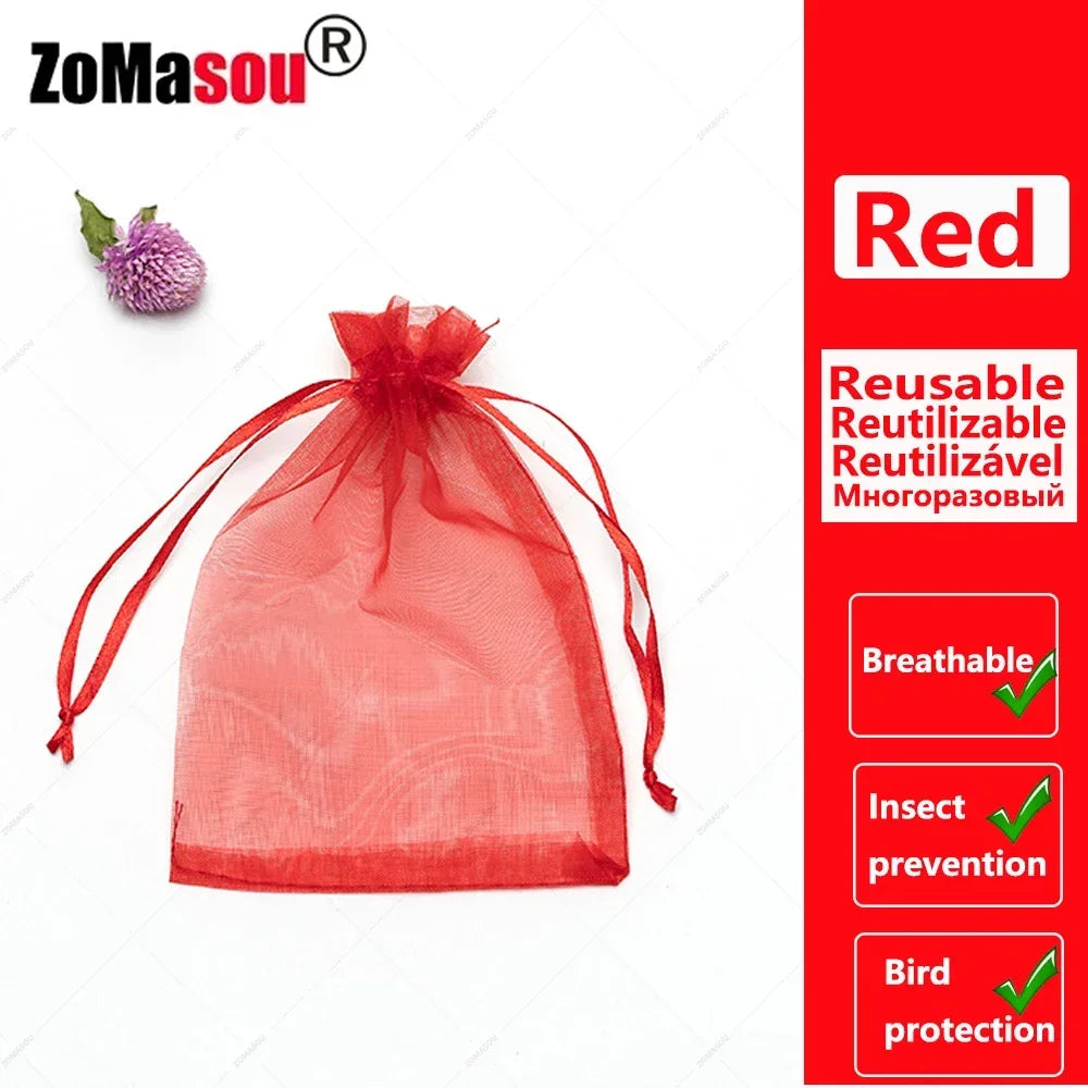 10-200 pçs sacos de proteção de frutas de plantas uvas crescer sacos jardim anti-pássaro rede saco de malha vegetal morango sacos ferramentas de jardim