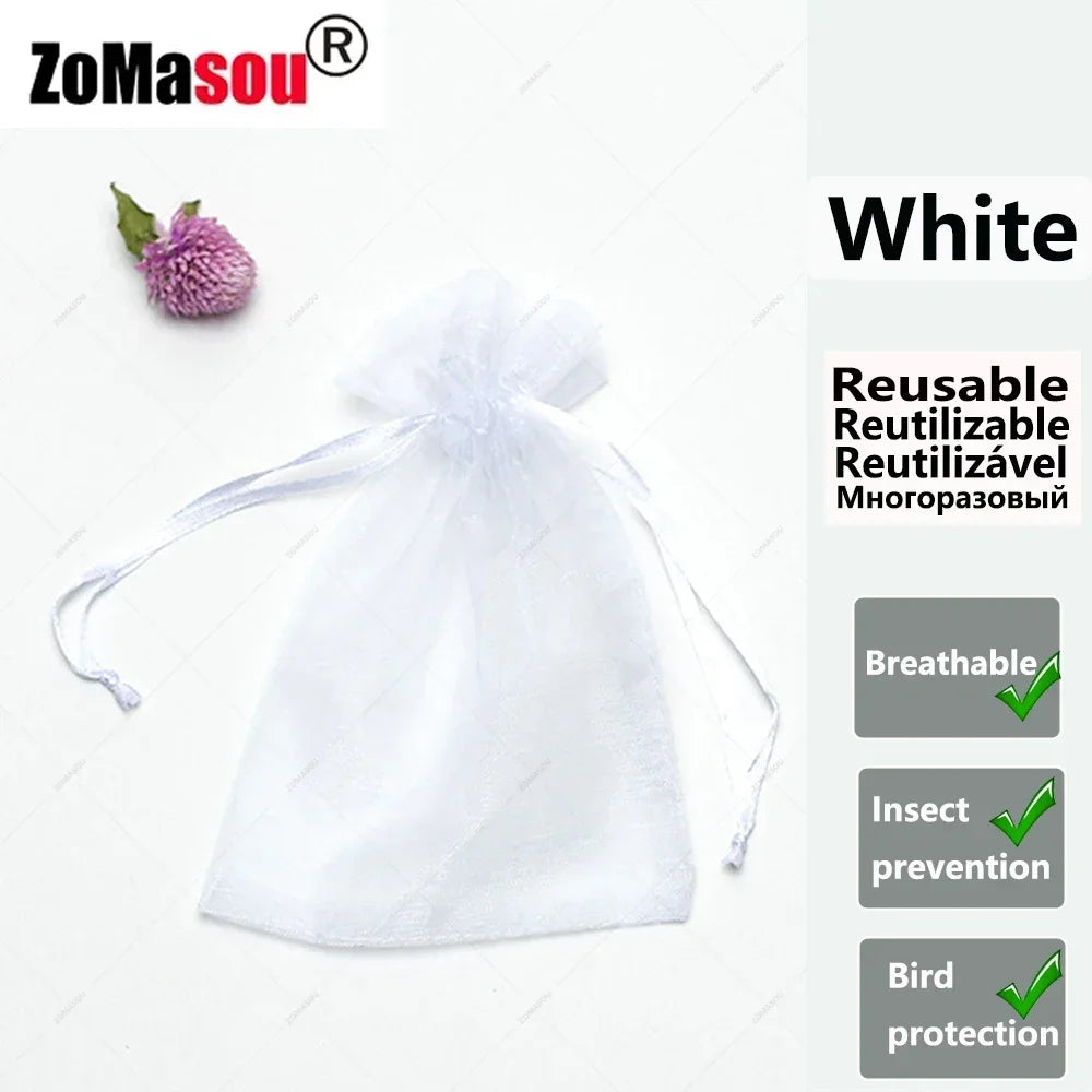 10-200 pçs sacos de proteção de frutas de plantas uvas crescer sacos jardim anti-pássaro rede saco de malha vegetal morango sacos ferramentas de jardim