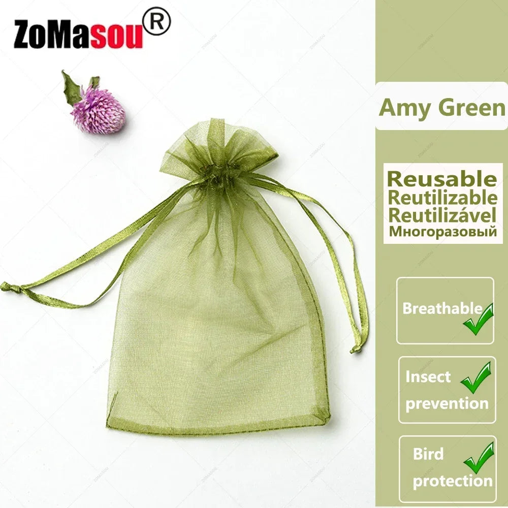 10-200 pçs sacos de proteção de frutas de plantas uvas crescer sacos jardim anti-pássaro rede saco de malha vegetal morango sacos ferramentas de jardim