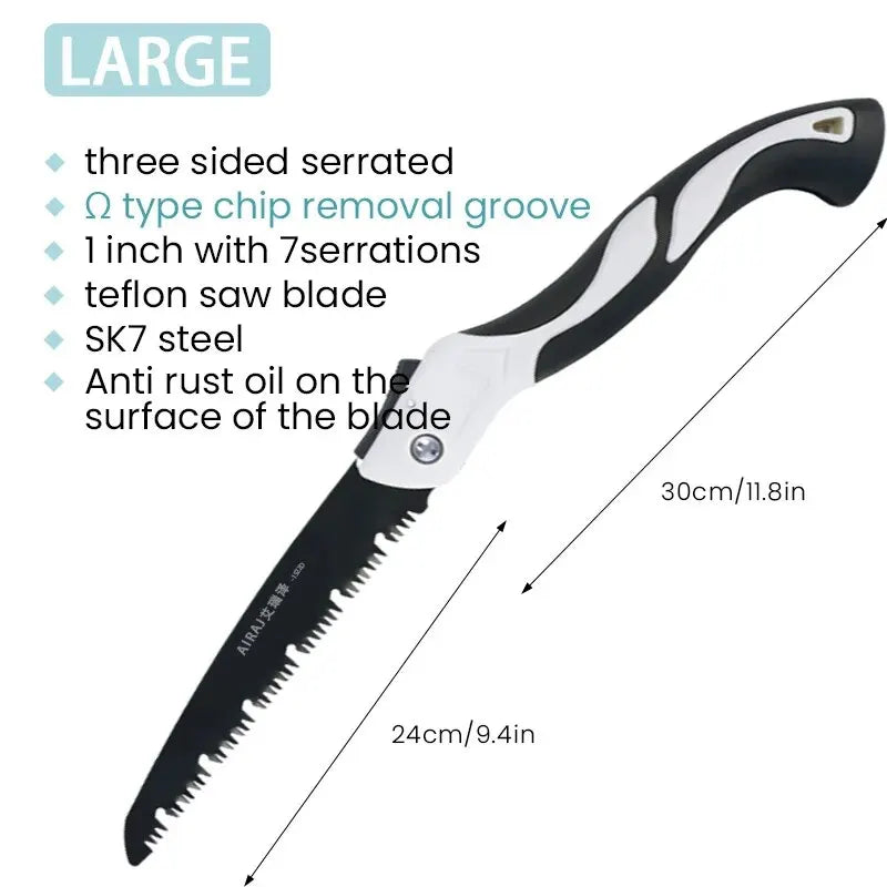 AIRAJ-Woodworking Folding Saw, Prunch Saw, Helicóptero De Árvore, Ferramentas Manuais, Sharp, Multifuncional, Camping, Jardim