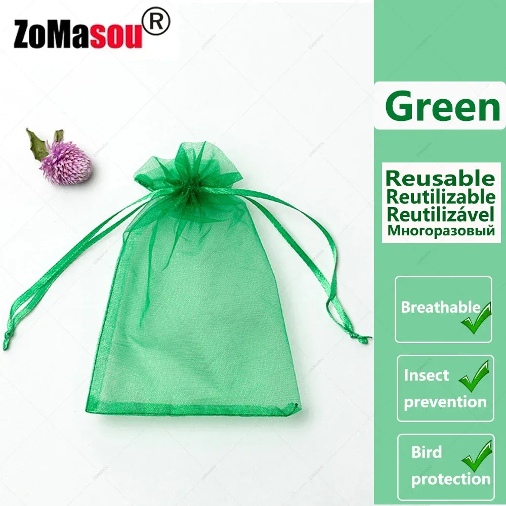 10-200 pçs sacos de proteção de frutas de plantas uvas crescer sacos jardim anti-pássaro rede saco de malha vegetal morango sacos ferramentas de jardim