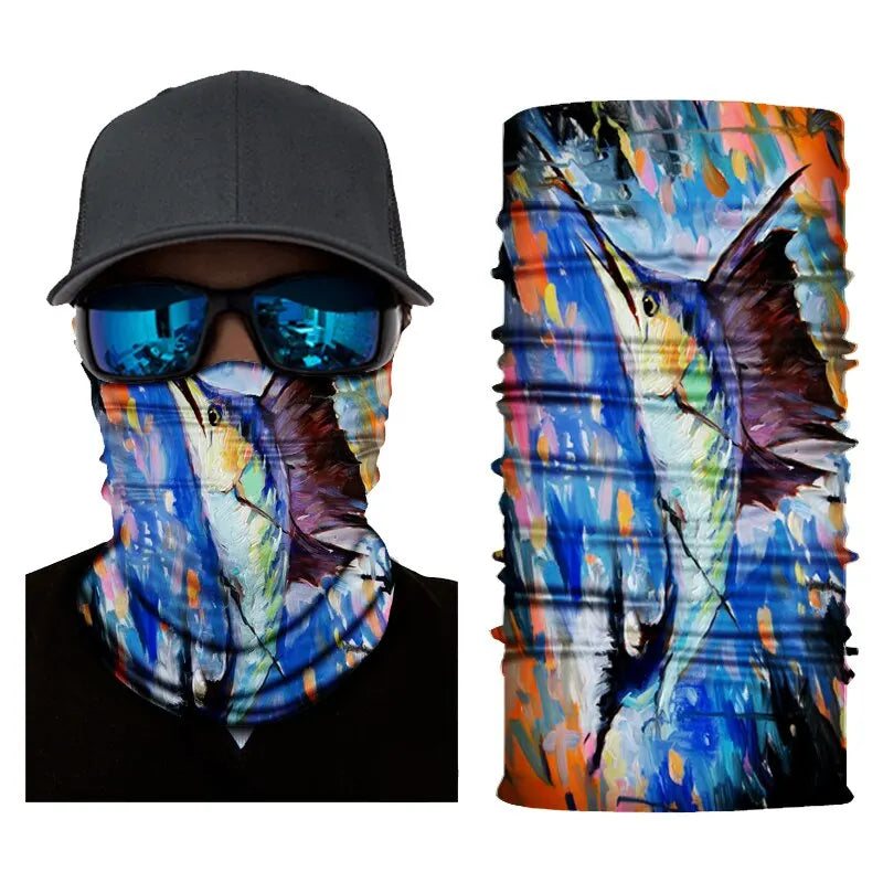 Lenços sem costura 4 pçs protetor solar de pesca máscaras faciais proteção uv à prova de vento respirável pescoço tubos magia bandana buffs para ciclismo