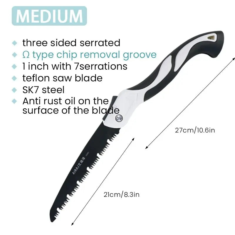 AIRAJ-Woodworking Folding Saw, Prunch Saw, Helicóptero De Árvore, Ferramentas Manuais, Sharp, Multifuncional, Camping, Jardim