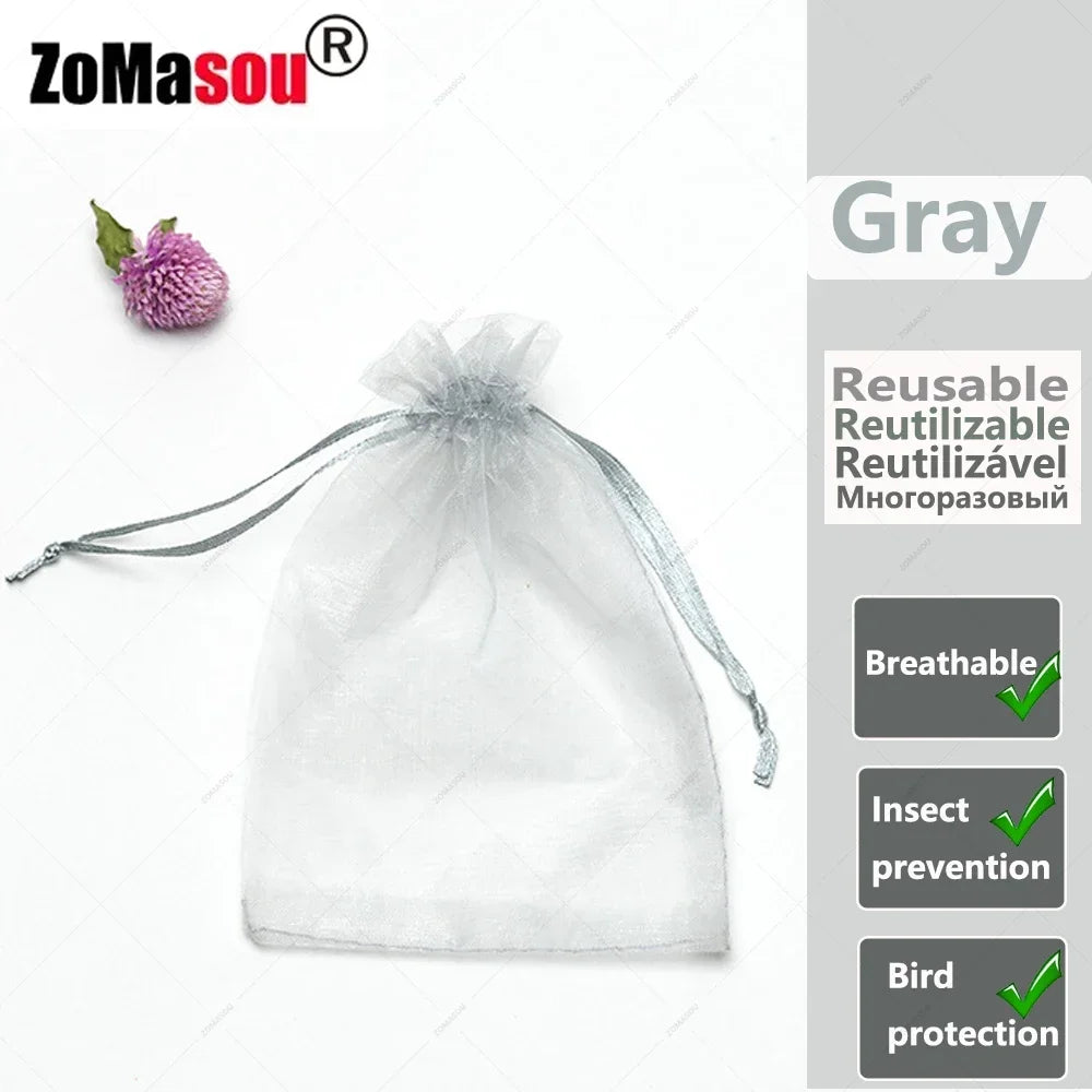 10-200 pçs sacos de proteção de frutas de plantas uvas crescer sacos jardim anti-pássaro rede saco de malha vegetal morango sacos ferramentas de jardim