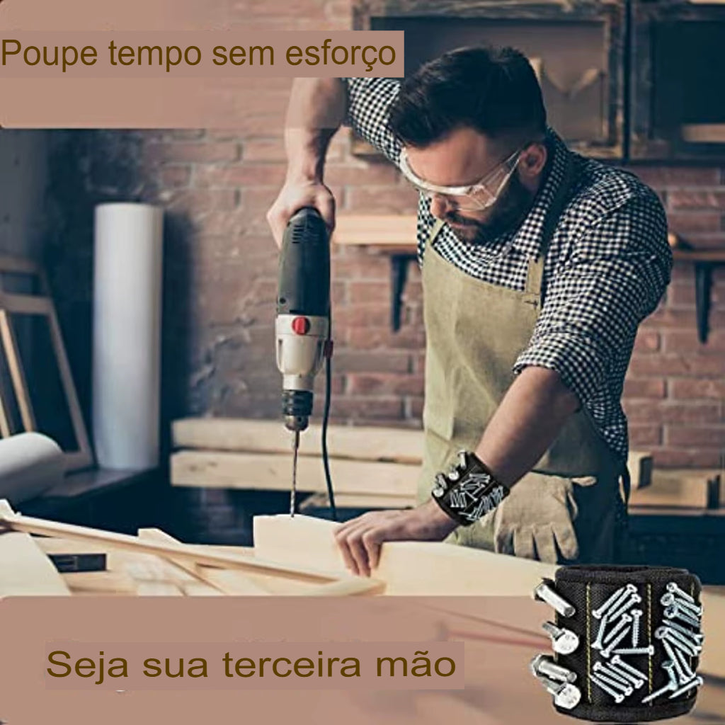 Pulseira magnética para segurar parafusos, pregos, brocas de perfuração, cintos de suporte de ferramenta de pulso com ímãs fortes, gadgets legais para homens, mulheres