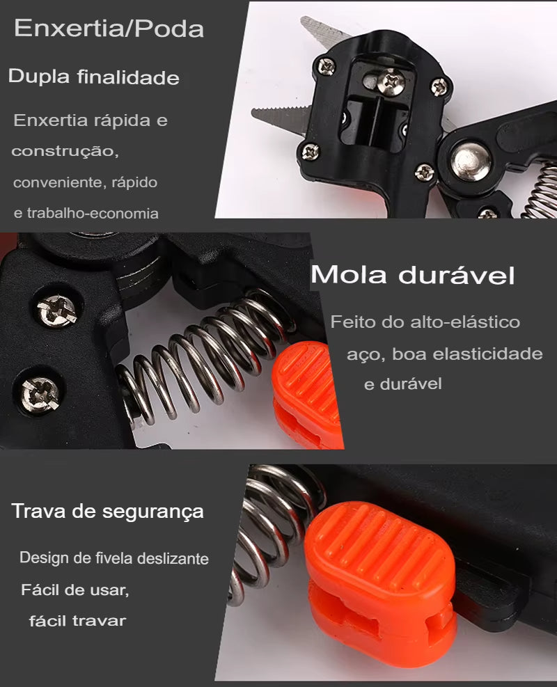 Alicate de Enxerto Pruner Ferramenta De Jardim, Cortador De Filial, Secateur Poda, Plant Shears Caixas, Fruit Tree Scissor, Chopper, Corte