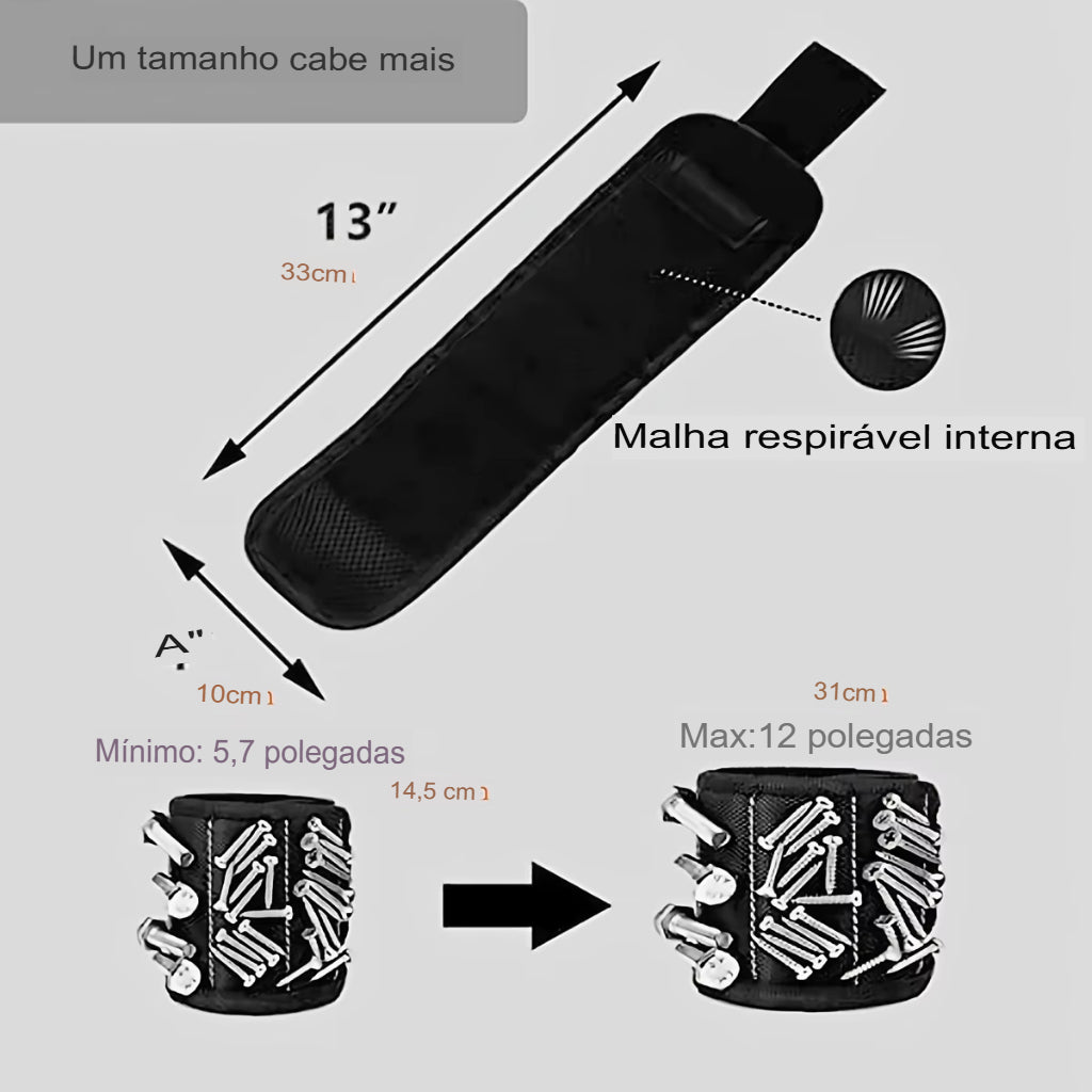 Pulseira magnética para segurar parafusos, pregos, brocas de perfuração, cintos de suporte de ferramenta de pulso com ímãs fortes, gadgets legais para homens, mulheres