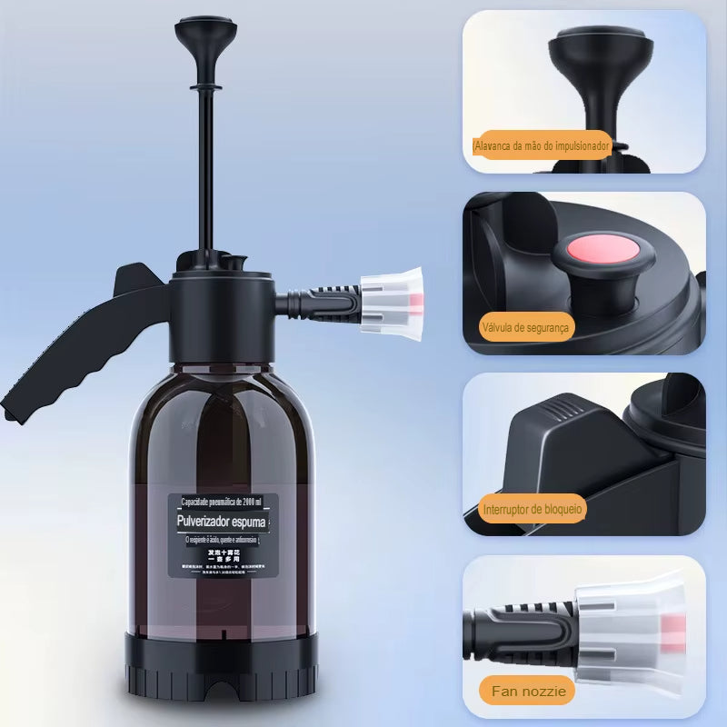 SEAMETAL-Pulverizador De Espuma De Bomba Manual, Lavadora Pneumática, Espuma De Neve, Alta Pressão, Garrafa De Spray De Lavagem De Carro, Limpeza Doméstica, 2L