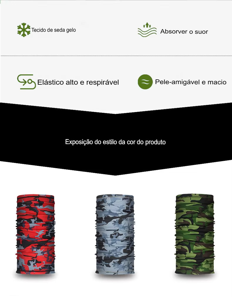 Bandana esportiva ao ar livre, pesca e ciclismo, capa de rosto de caminhada tática, polainas de pescoço, meia máscara