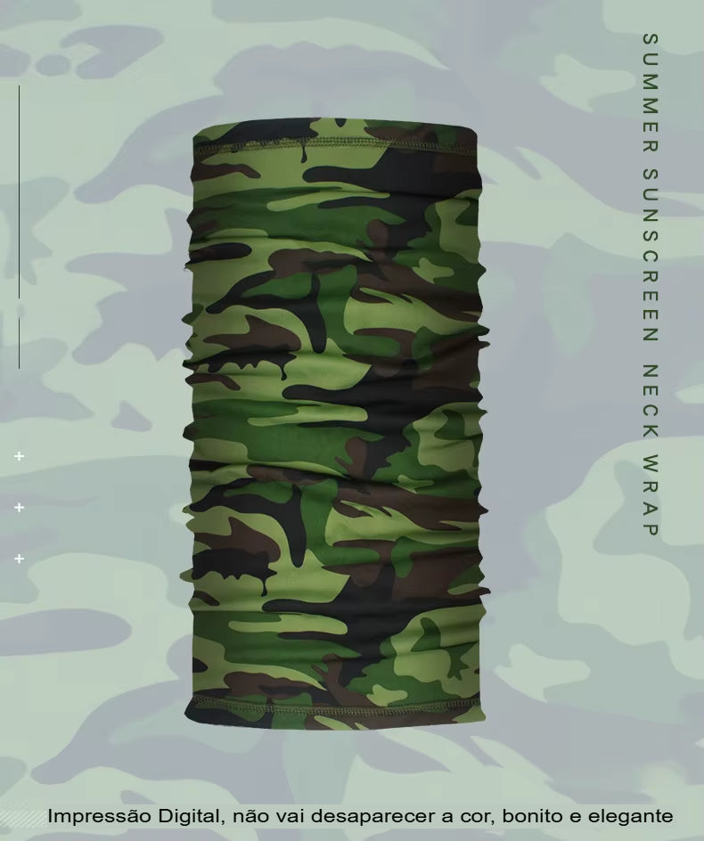 Bandana esportiva ao ar livre, pesca e ciclismo, capa de rosto de caminhada tática, polainas de pescoço, meia máscara